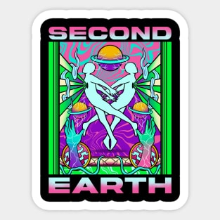 Second earth futurism pop art Sticker